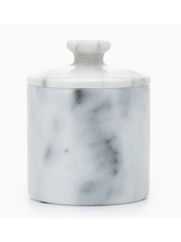 houseproud Kosmetikdose "Gloss Marble" in Grau/ Weiß - (H)13 x Ø 9,5 cm