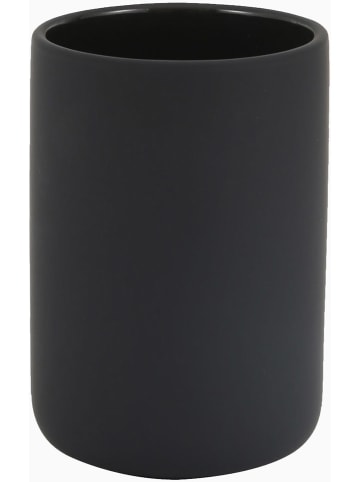 houseproud Zahnputzbecher "Ceramik Silk" in Schwarz - (H)11 x Ø 8 cm