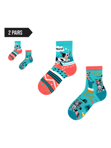 Spox Sox 2er-Set: Socken in Hellblau/ Orange