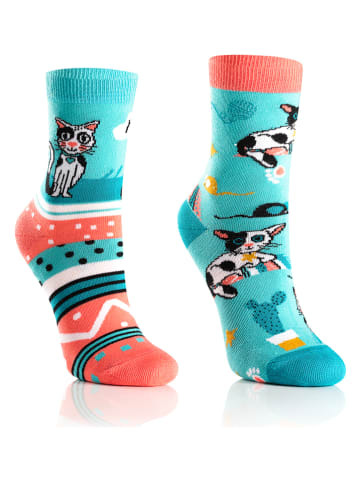 Spox Sox 2er-Set: Socken in Hellblau/ Orange