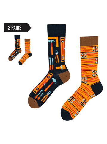 TODO SOCKS 2er-Set: Socken in Schwarz/ Orange