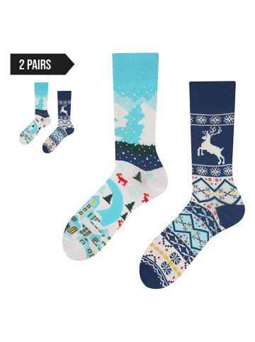 TODO SOCKS Skarpety (2 pary) w kolorze niebiesko-błękitnym