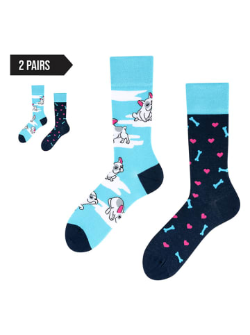 TODO SOCKS 2er-Set: Socken in Dunkelblau/ Hellblau