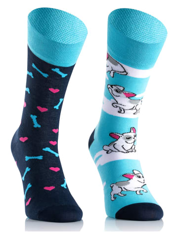 TODO SOCKS Skarpety (2 pary) w kolorze granatowo-błękitnym