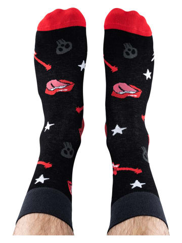 TODO SOCKS Skarpety (2 pary) w kolorze czarno-czerwonym
