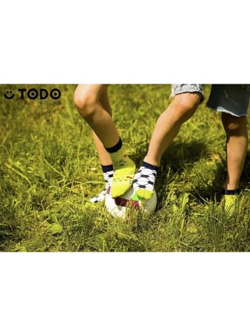 TODO SOCKS Skarpety (2 pary) w kolorze zielono-czarno-białym