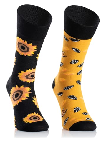 TODO SOCKS Skarpety (2 pary) w kolorze czarno-żółtym