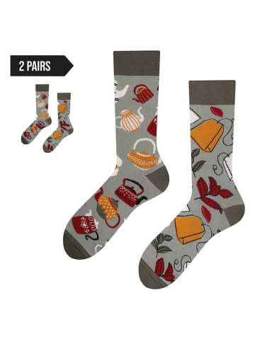 TODO SOCKS 2-delige set: sokken groen/oranje