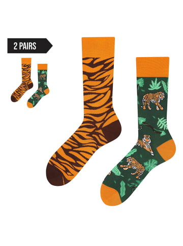 TODO SOCKS 2er-Set: Socken in Orange/ Grün
