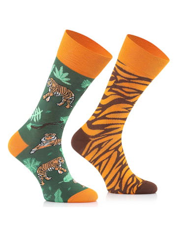 TODO SOCKS 2er-Set: Socken in Orange/ Grün