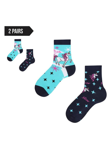 Spox Sox 2er-Set: Socken in Dunkelblau/ Hellblau