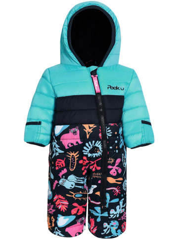 Peek U Winterpakje "Cyan" turquoise/zwart