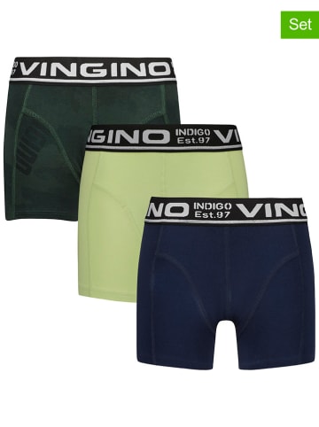 Vingino 3er-Set: Boxershorts in Dunkelblau/ Grün