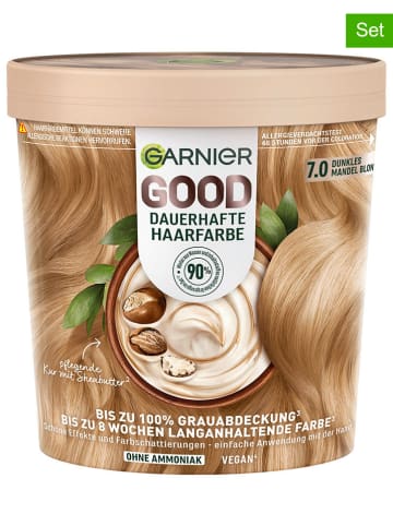 Garnier 3er-Set: Haarfarbe "7.0 Dunkles Mandel Blond"