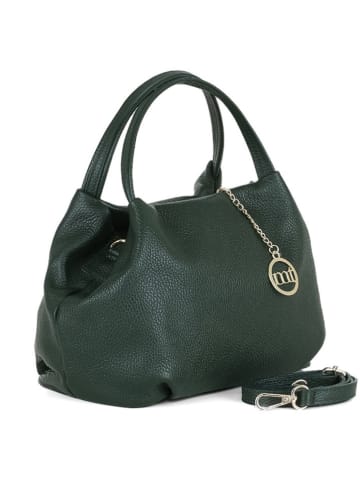 Mia Tomazzi Leder-Henkeltasche "Maggiore" in Dunkelgrün - (B)28 x (H)20 x (T)12 cm