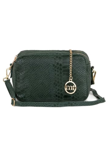 Mia Tomazzi Leren schoudertas "Ortles" groen - (B)21 x (H)14 x (D)8 cm