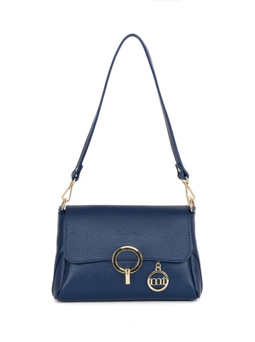 Mia Tomazzi Leren schoudertas "Ciovassino" donkerblauw - (B)26 x (H)18 x (D)10 cm