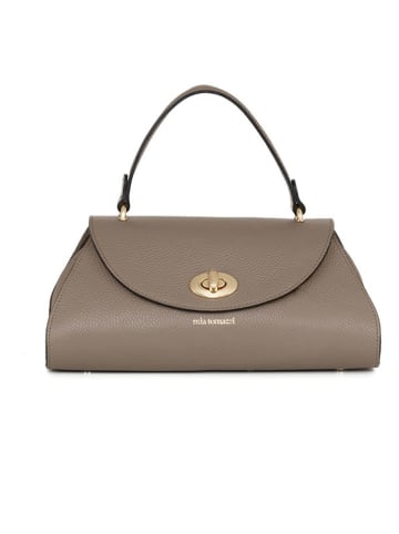 Mia Tomazzi Leren handtas "Bardelli" taupe - (B)33 x (H)15 x (D)15 cm