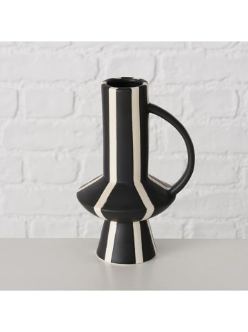 Boltze Vase ''Pamara'' in Schwarz/ Weiß - (H)19,6 cm