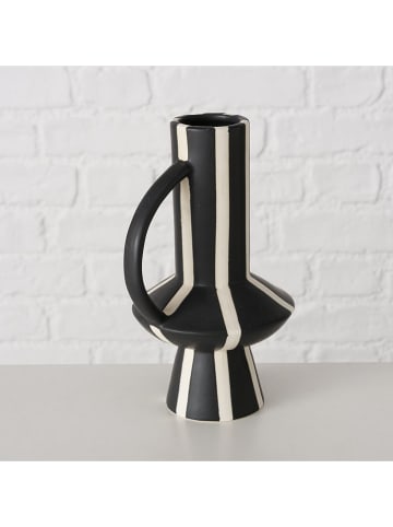 Boltze Vase ''Pamara'' in Schwarz/ Weiß - (H)19,6 cm