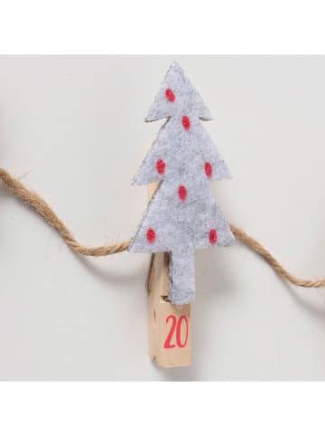 Boltze Adventskalender "Monti" grijs/rood/groen