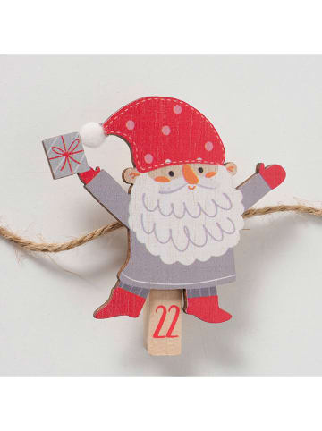 Boltze Adventskalender "Monti" in Grau/ Rot/ Grün