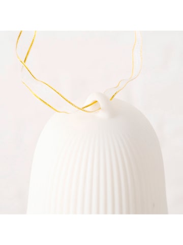 Boltze Decoratieve ledhanger "Belly" wit - (H)10 x Ø 9 cm