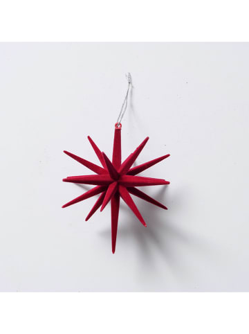 Boltze 2-delige set: kersthangers "Tove" rood - Ø14 cm
