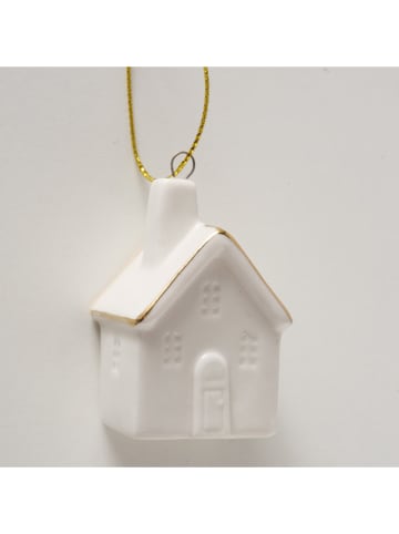 Boltze Zawieszki dekoracyjne (3 szt.) "Virginie" w kolorze białym - 5 x 3,2 cm