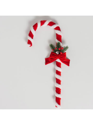 Boltze Dekoaufsteller "Zuckerstange" in Rot - (H)58 cm