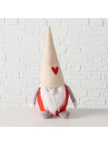 Boltze 2-delige set: decoratieve figuren "Pelly" beige/rood/wit - (H)41 cm