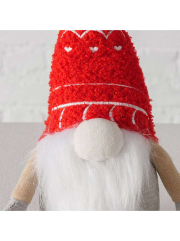 Boltze 2er-Set: Kantenhocker "Wichtel" in Rot/ Grau - (H)27,5 cm