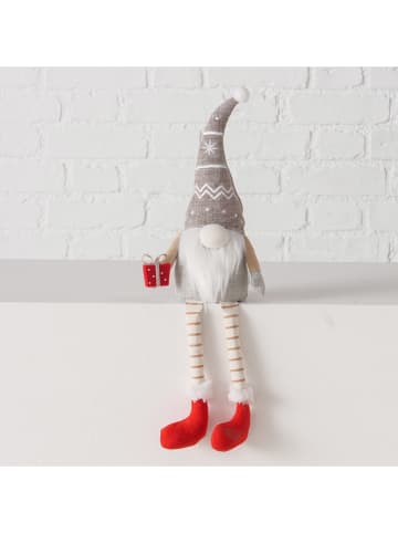 Boltze 2er-Set: Kantenhocker "Wichtel" in Rot/ Grau - (H)27,5 cm