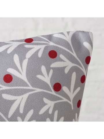 Boltze 2-delige set: kussens "Clara" grijs/rood - (L)45 x (B)45 cm