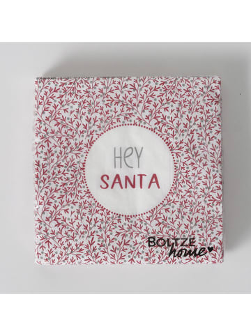 Boltze 2er-Set: Servietten "Clara," in Rot/ Grau - 2x 20 Stück