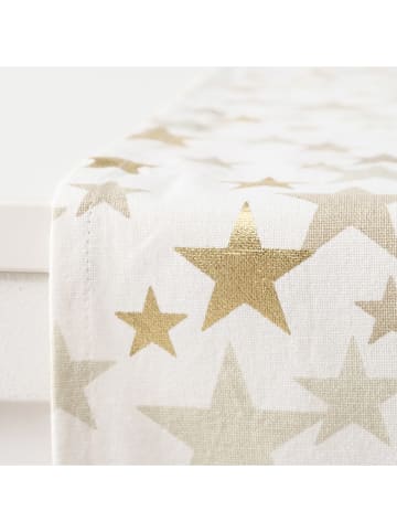 Boltze Tafelloper "Sparkly" wit/goudkleurig - (L)140 x (B)40 cm