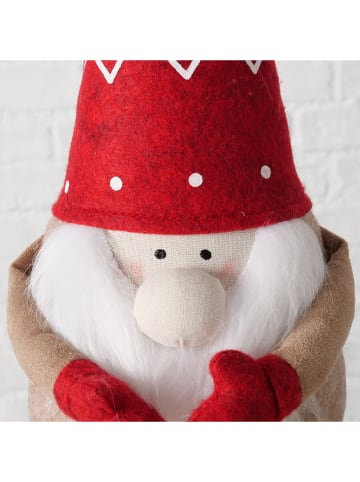 Boltze Deurstopper "Kabouters" rood/beige - (H)40 x Ø 15 cm