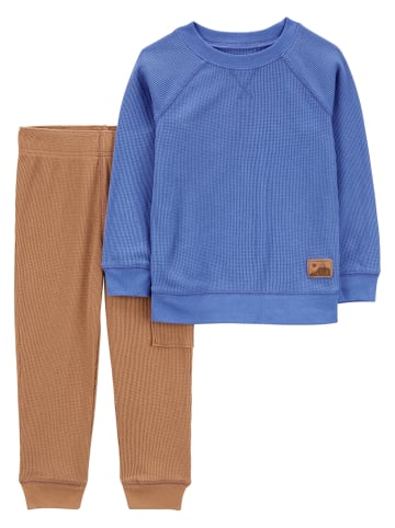 carter's 2-delige outfit blauw/lichtbruin