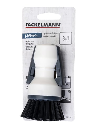 Fackelmann Afwasborstel wit/zwart - (H)8 x  Ø 4 cm