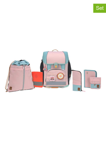 Lässig 7tlg. Schulranzen-Set "Unique" in Rosa/ Hellblau
