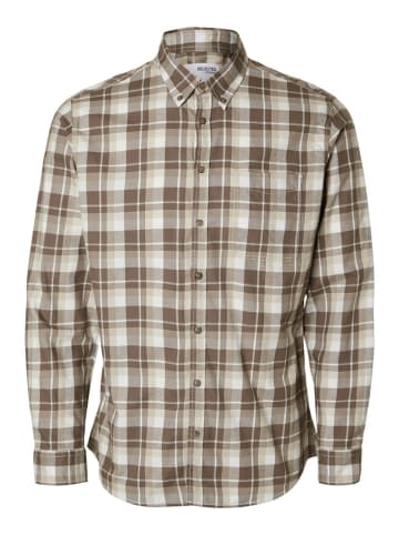 SELECTED HOMME Hemd - Slim fit - in Hellbraun/ Beige