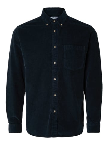 SELECTED HOMME Cordhemd - Regular fit - in Dunkelblau
