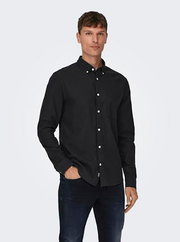 ONLY & SONS Koszula - Slim fit - w kolorze czarnym