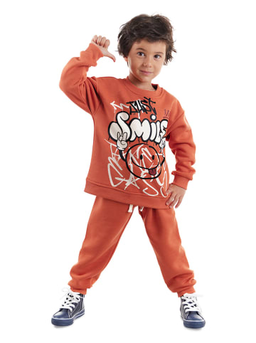 Denokids 2-delige outfit "Smile" oranje