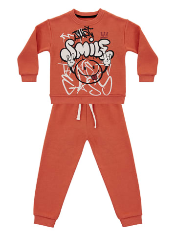 Denokids 2-delige outfit "Smile" oranje