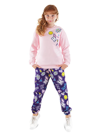 Denokids 2tlg. Outfit "Sticker" in Rosa/ Lila