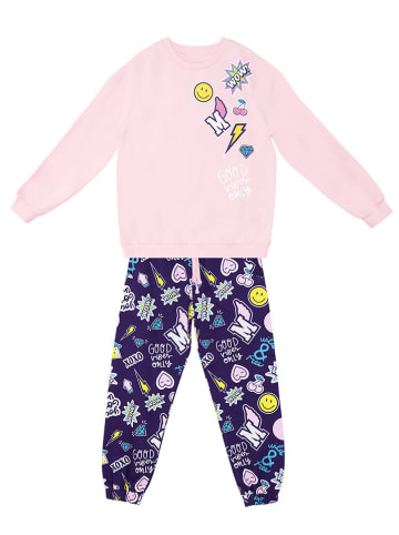 Denokids 2tlg. Outfit "Sticker" in Rosa/ Lila