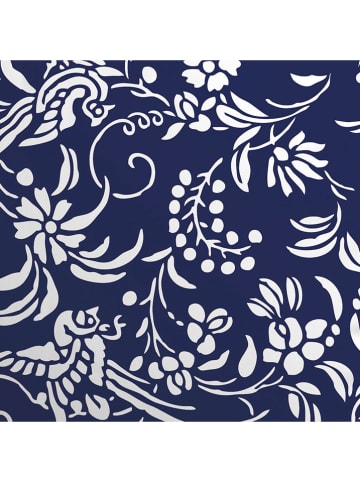 Cacharel textiles 2-delige set: satijnen kussenslopen "Birds" donkerblauw/wit