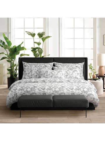 Cacharel textiles Satin-Bettwäsche-Set "Jardin" in Weiß/.Hellgrau