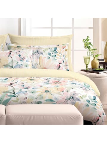 Cacharel textiles Satijnen beddengoedset "Douceur florale" geel/wit/meerkleurig